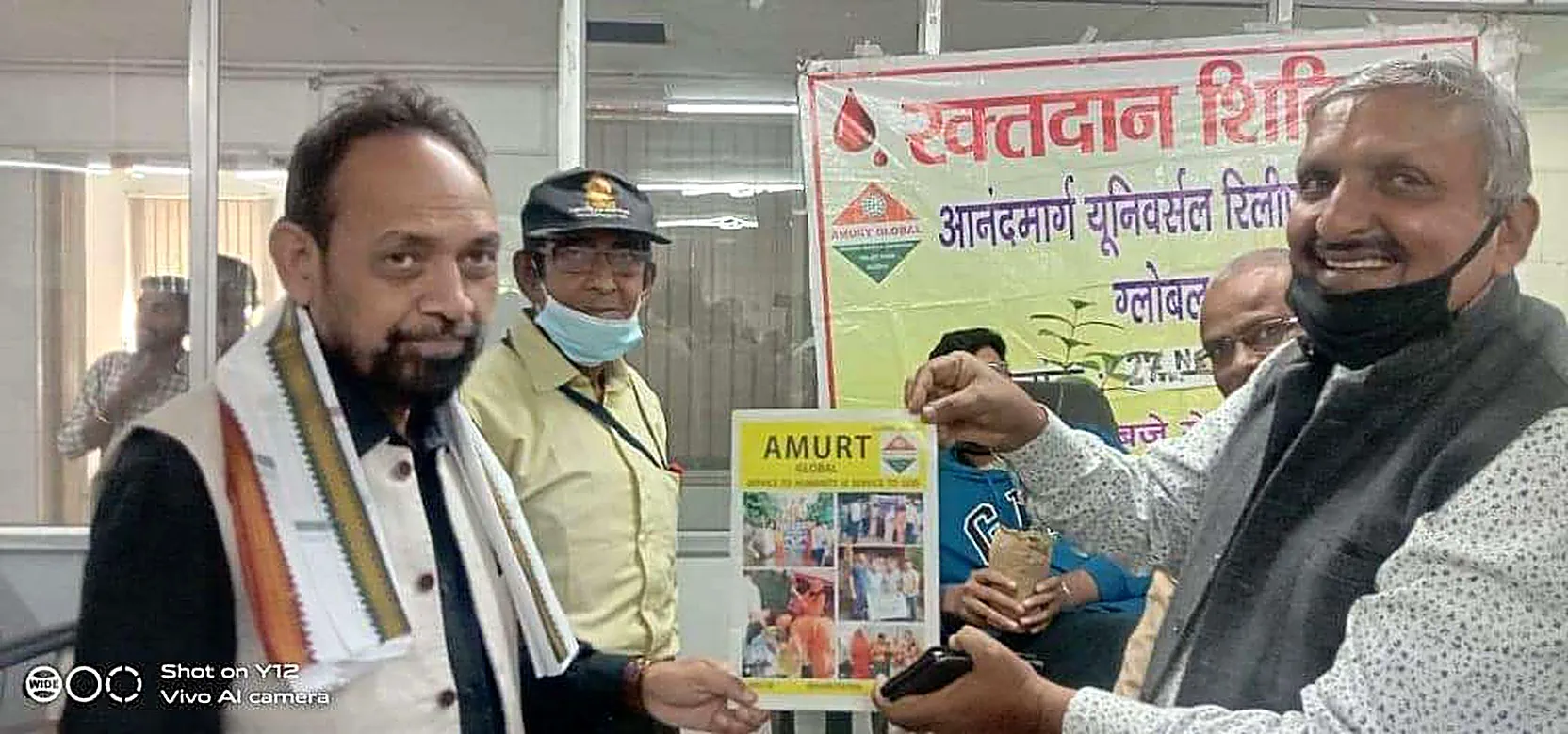 Donors at a blood donation camp