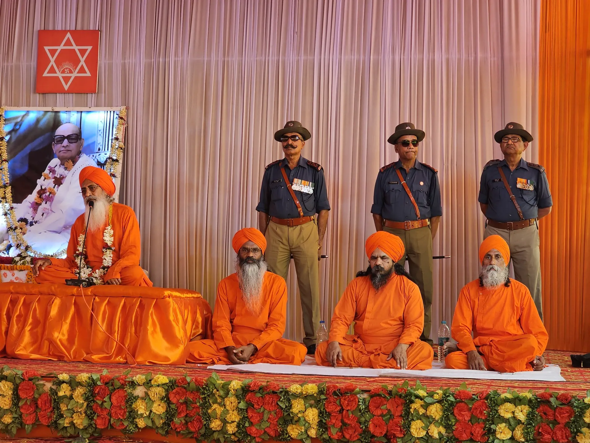 Wholetimers of the order on the dais — Ananda Marga India